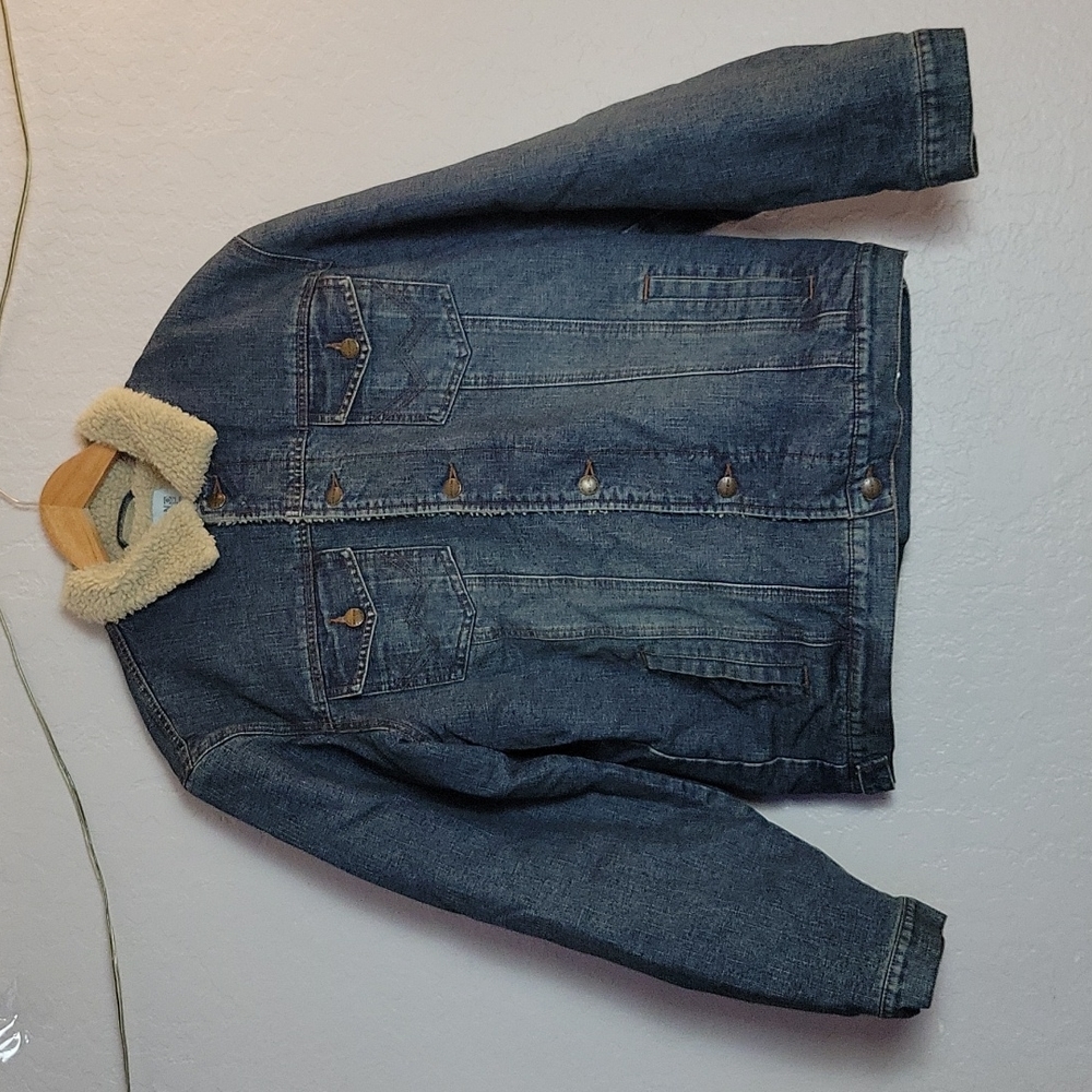 BALENO Jean Faux Fur Trucker Jacket XL